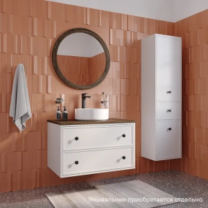 Тумба под раковину IDDIS Torr 80 подвесная, белый матовый, со столешницей макадамия орех TOR80WMi95K