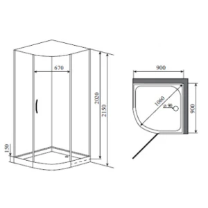 Душевая кабина Timo Premium ARMO H-506-T-CH/C 90х90х215, стульчик прозрачный