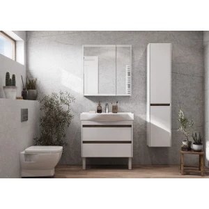 Шкаф-пенал подвесной Акватон Нортон 34 R 1A249403NT01R подвесной, белый глянец/дуб эндгрейн