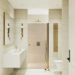 Душевая дверь в нишу Maybah Glass на монопетле 80х198 MGD-805-3 Бронза матовая