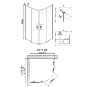 Душевое ограждение Niagara Nova NG-6807-08ВLACK 100х100