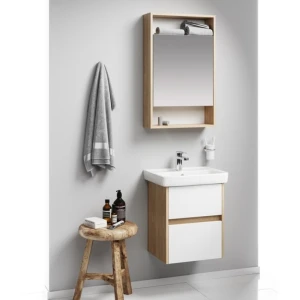 Зеркальный шкаф Aqwella City 50, цвет дуб балтийский