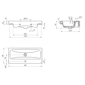 Раковина Cersanit Moduo Slim 80