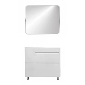 Тумба с раковиной Эстет Kare Luxe 80 2 ящика, белая