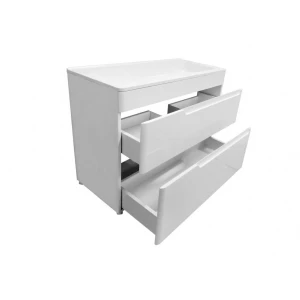 Тумба с раковиной Эстет Kare Luxe 80 2 ящика, белая