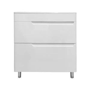 Тумба с раковиной Эстет Kare Luxe 80 2 ящика, белая