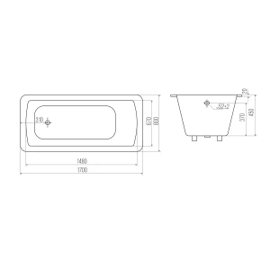 Чугунная ванна GOLDMAN Elite 170х80