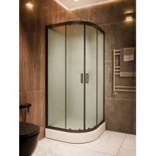 Душевая кабина Frank F409/1 М Black 90x90 Б/К, стекло матовое
