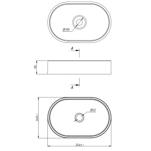Раковина накладная La Fenice Senso 55 белая глянцевая