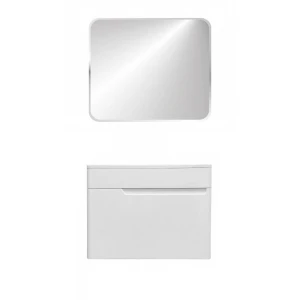 Тумба с раковиной Эстет Kare Luxe 80 подвесная, 1 ящик, белая