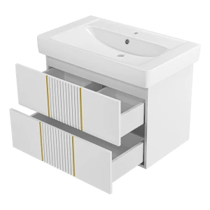 Тумба под раковину Brevita Vega 80 подвесная (белая)