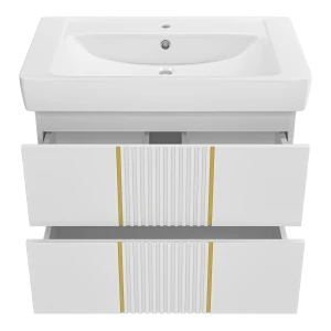 Тумба под раковину Brevita Vega 80 подвесная (белая)