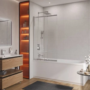 Шторка на ванну Cezares Slider VF 11 80x150 стекло прозрачное