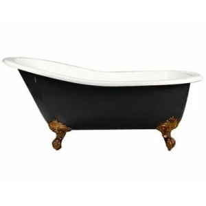 Чугунная ванна Magliezza Gracia Nero 170x76 ножки бронза