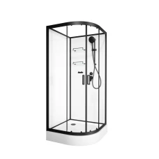 Душевая кабина Frank F408 Black 80x80 без крыши