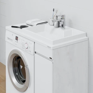 Тумба под раковину СанТа Марс 29 под стиральную машину, светлая, 1 дверь