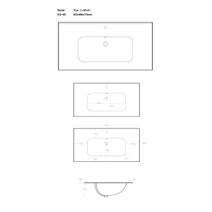 Раковина-столешница La Fenice Slim Line 80