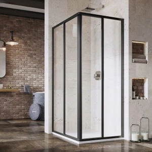 Душевой уголок Ravak Supernova 80x80 SRV2-80 195 S профиль черный, стекло прозрачное Transparent