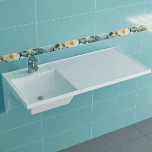 Раковина Санта Лидер 100 над стиральной машиной 900106, без кронштейнов, левая