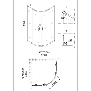 Душевое ограждение Niagara Nova NG-6686-08 80х80