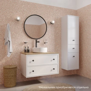 Тумба под раковину IDDIS Torr 80 подвесная, белый матовый, со столешницей дуб верона TOR80WVi95K