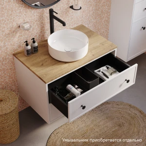 Тумба под раковину IDDIS Torr 80 подвесная, белый матовый, со столешницей дуб верона TOR80WVi95K