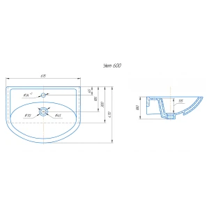 Раковина Rosa Уют 60
