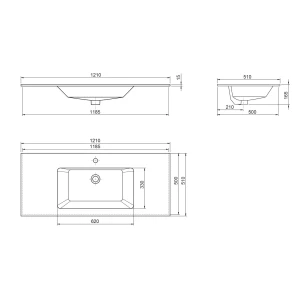 Умывальник мебельный CeraStyle Ibiza 121