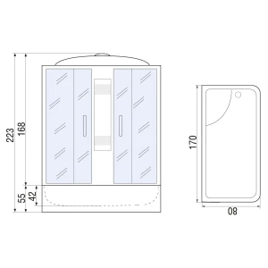 Душевой бокс River Nara 170/80/55 MT 170х80