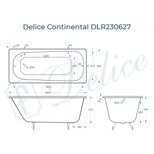 Ванна чугунная Delice Continental 180х80 DLR230627