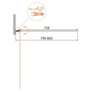 Шторка на ванну Cezares Relax V 1 80x140 стекло прозрачное