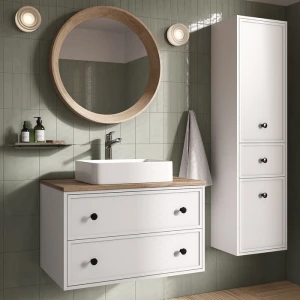 Тумба под раковину IDDIS Torr 80 со столешницей, подвесная, белый матовый TOR80WBi95K