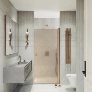 Душевая дверь в нишу Maybah Glass на монопетле 80х198 MGD-805-2 Бронза матовая