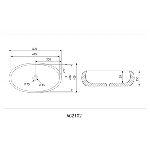 Раковина накладная ABBER Bequem AC2102 белая