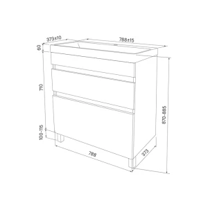 Тумба с раковиной IDDIS Zodiac 80 напольная с ящиками, белая ZOD8CBFi95K