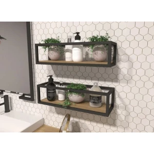 Кованая полка Эстет Malibu Luxe массив шпон дуба