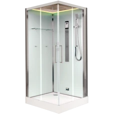 Душевая кабина Timo Premium NURA H-516-T-CH/C 100х100х220, стульчик прозрачный