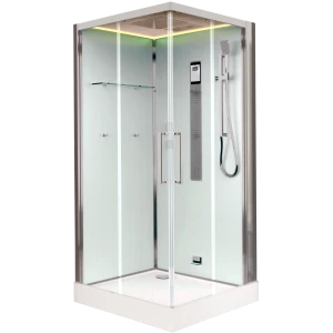 Душевая кабина Timo Premium NURA H-516-T-CH/C 100х100х220, стульчик прозрачный