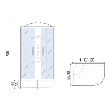 Душевая кабина River Dunay XL 120/90/44 TH R 120х90