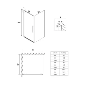 Душевое ограждение Niagara Nova NG-35-10AGR-A100GR-34 100х100
