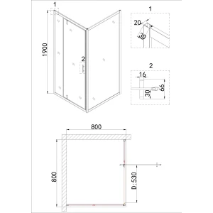 Душевое ограждение Niagara Nova NG-0280-08ВLACK 80х80