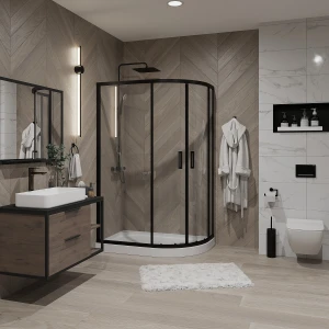 Душевое ограждение Niagara Nova NG-6821-08ВLACK 120х80
