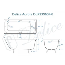 Ванна чугунная Delice Aurora 160х75 с отверстиями под ручки DLR230604R