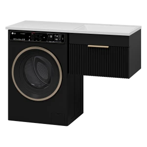 Тумба под раковину Brevita Enfida 60 под стиральную машину подвесная (черная)