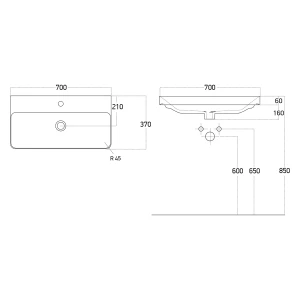Раковина Dreja Luxury 70 mini