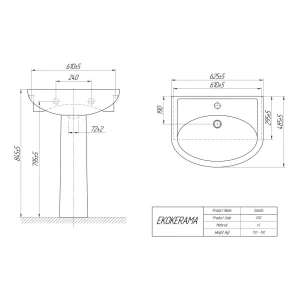 Раковина	Ekokerama Sonata 60