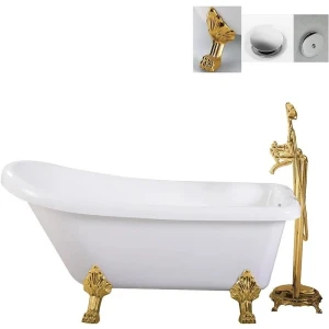 Акриловая ванна Cerutti Spa VITO 150G 155x74 золото CT9669