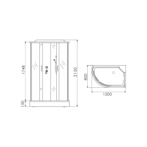 Душевая кабина Erlit ER3512PR-C3 120х80