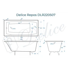 Ванна чугунная Delice Repos 150х70 DLR220507