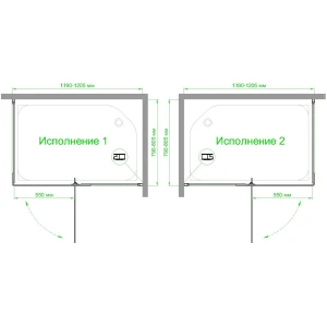 Душевой уголок Royal Bath RB HPVD-T-BL 120х80х200 (прозрачное)